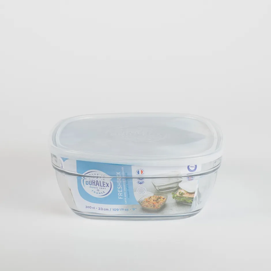 Duralex Boîtes Carrées>Freshbox - Boite de conservation carrée couvercle blanc 3,1L