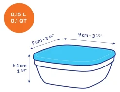 Duralex Boîtes Carrées>Freshbox - Boite de conservation carrée couvercle blanc 15cl