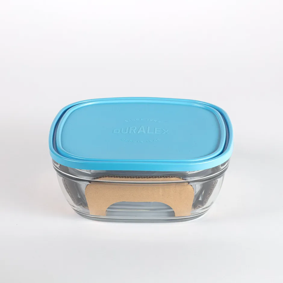 Duralex Boîtes Carrées>Freshbox - Boite de conservation carrée couvercle bleu 3,1L