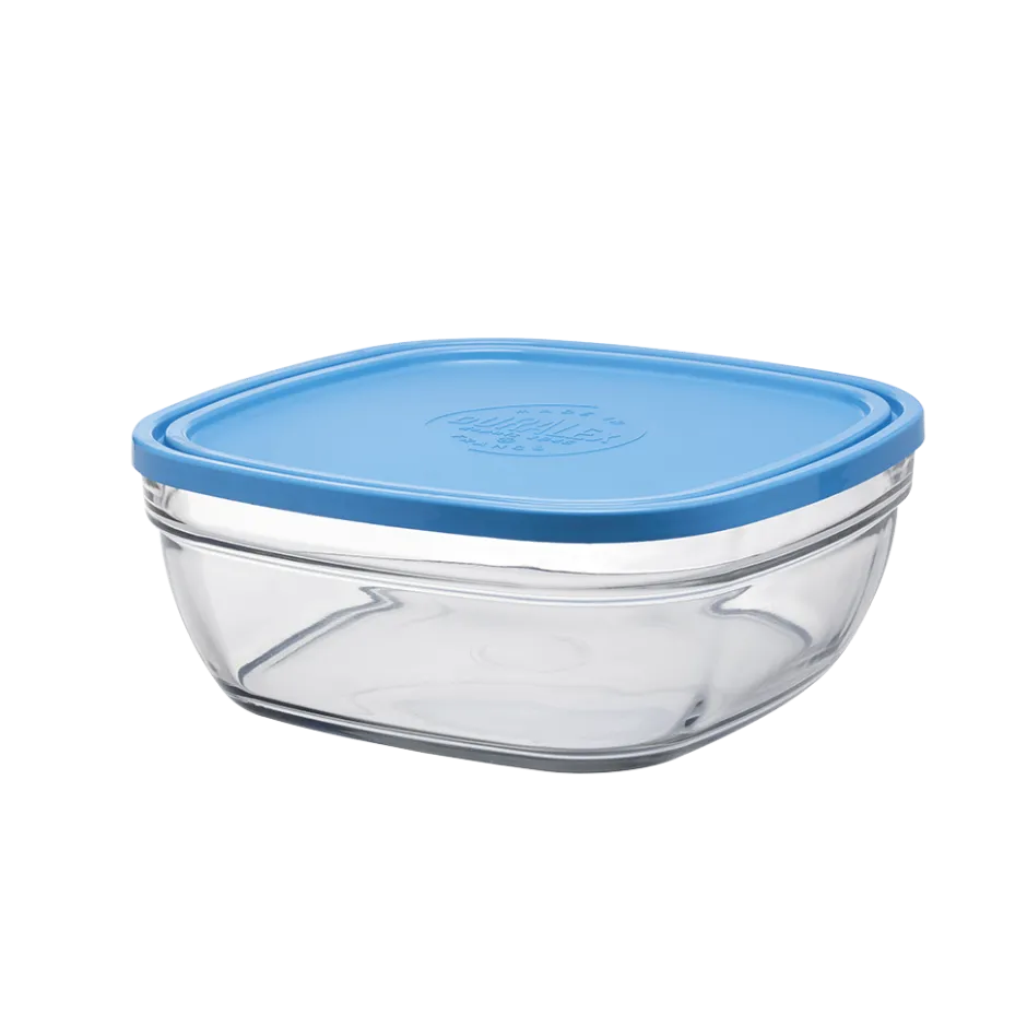 Duralex Boîtes Carrées>Freshbox - Boite de conservation carrée couvercle bleu 3,1L