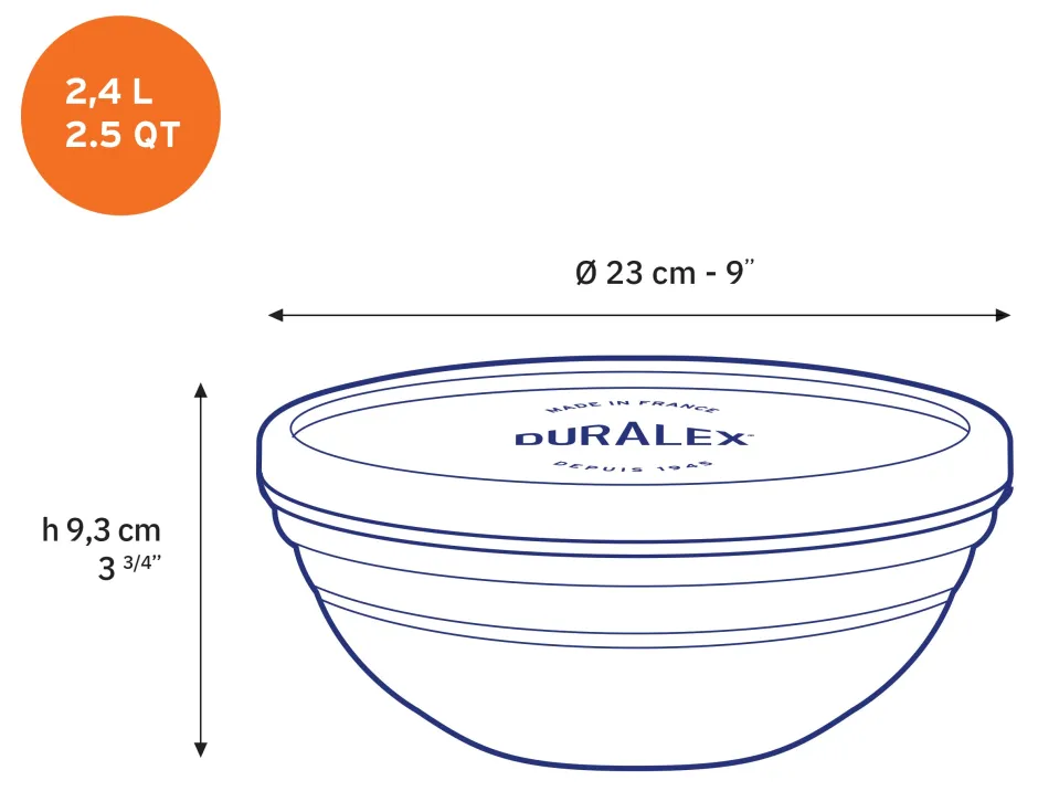 Duralex Boîtes Rondes>Freshbox - Boite de conservation ronde couvercle bleu 2,4L