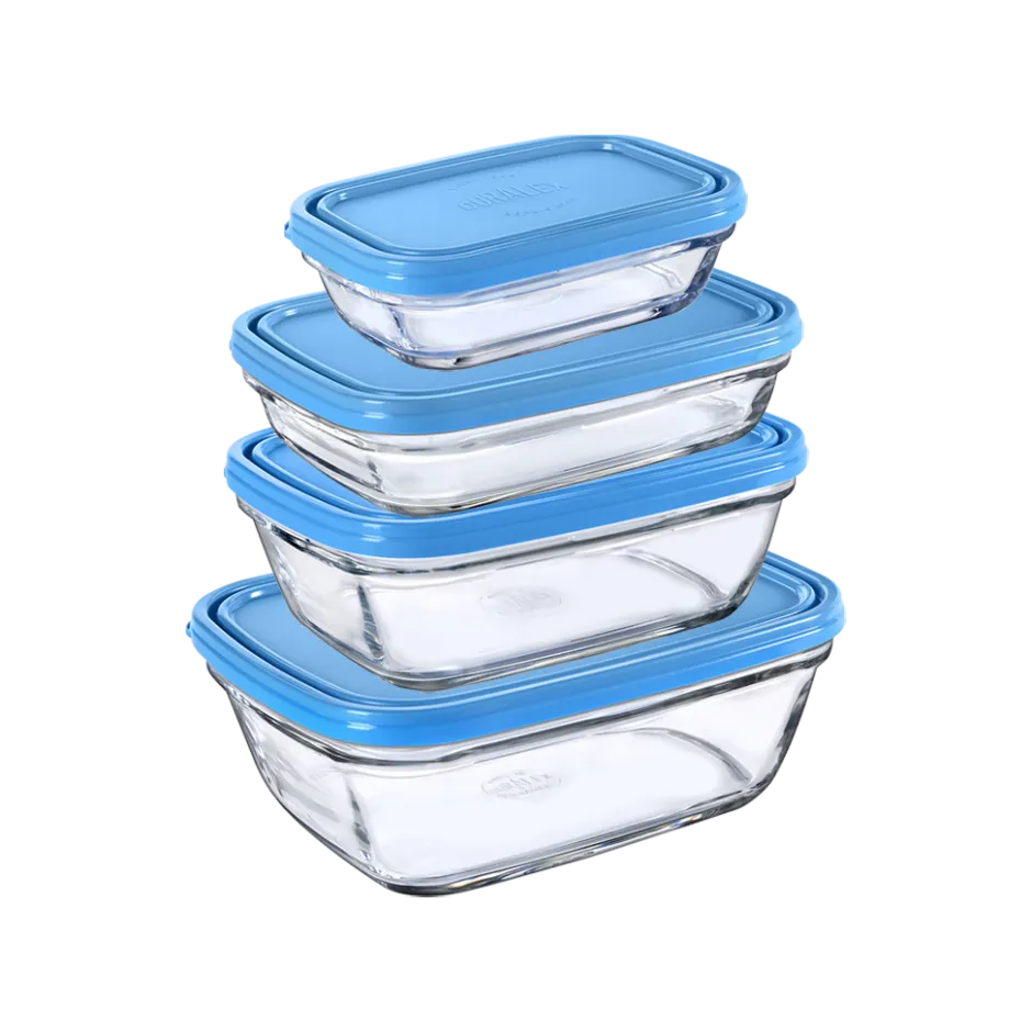 Duralex Professionnels De La Restauration|Kits>Freshbox - 4 boîtes de conservation rectangulaires multi-tailles