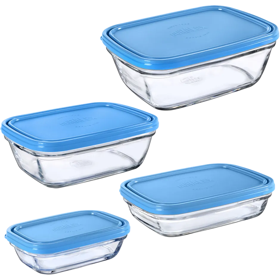 Duralex Professionnels De La Restauration|Kits>Freshbox - 4 boîtes de conservation rectangulaires multi-tailles