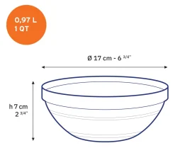 Duralex Professionnels De La Restauration|Saladiers>Le Gigogne - Saladier en verre transparent Empilable 97cl - 17cm