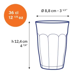 Duralex Professionnels De La Restauration|Verres À Bière>Le Picardie - Verre à eau - Vermeil 36cl