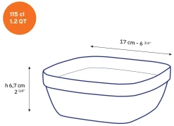 Duralex Professionnels De La Restauration|Saladiers>Lys - Saladier carré transparent 1,15l