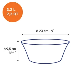Duralex Professionnels De La Restauration|Saladiers>Lys - Saladier en verre - Vermeil - 23cm - 2,2l