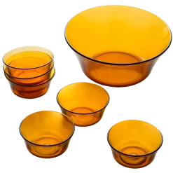 Duralex Kits|Coupelles>Lys - Saladier (2.2L) et petites coupelles de service (25cl) / Vermeil