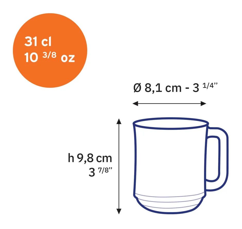 Duralex Professionnels De La Restauration|Mugs>Lys - Tasse en verre Bleu Marine 31 cl